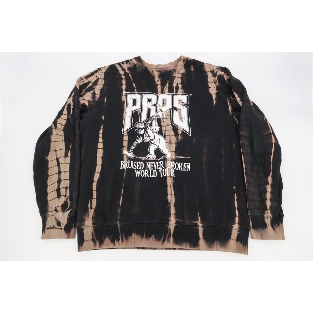 PRPS Sweatshirt Mens XL Black Tie Dye Bruised Never Broken World‎ Tour E94S13
